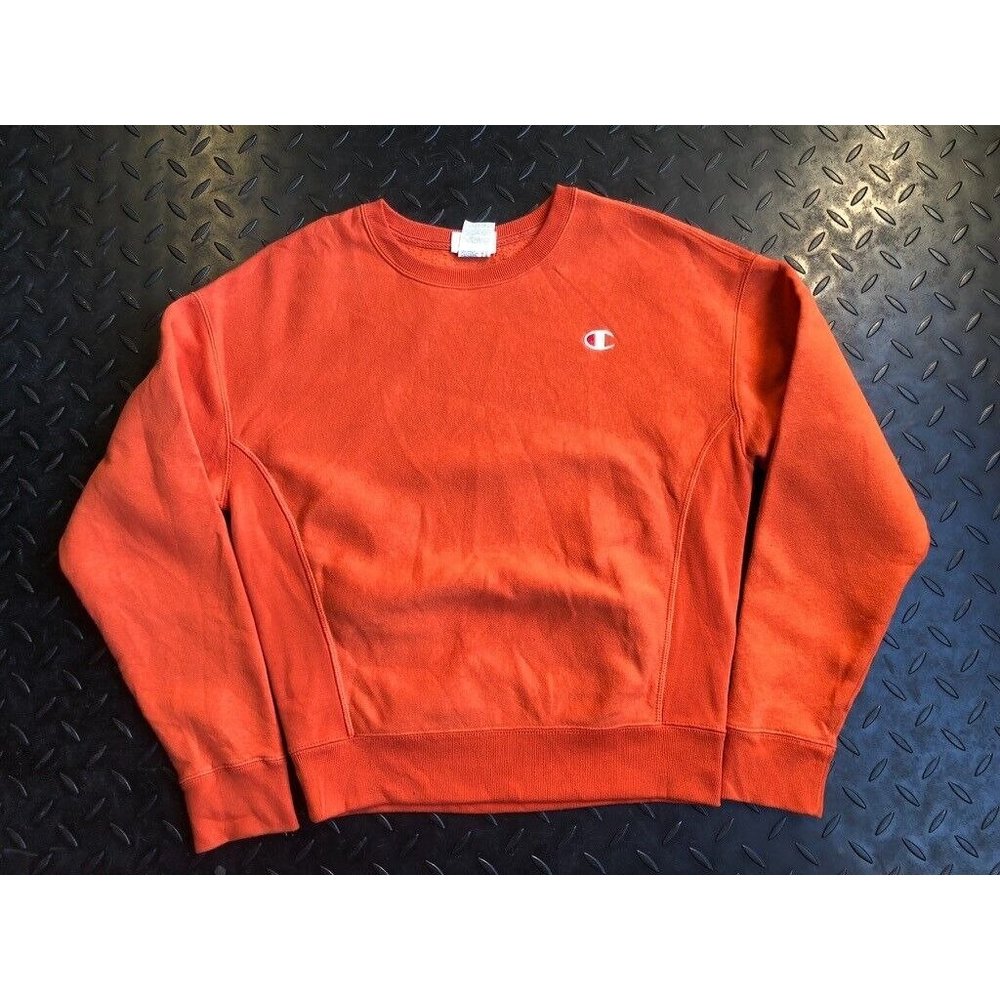Champion Burnt Orange Small Reverse Weave Classic Crewneck Sweatshirt